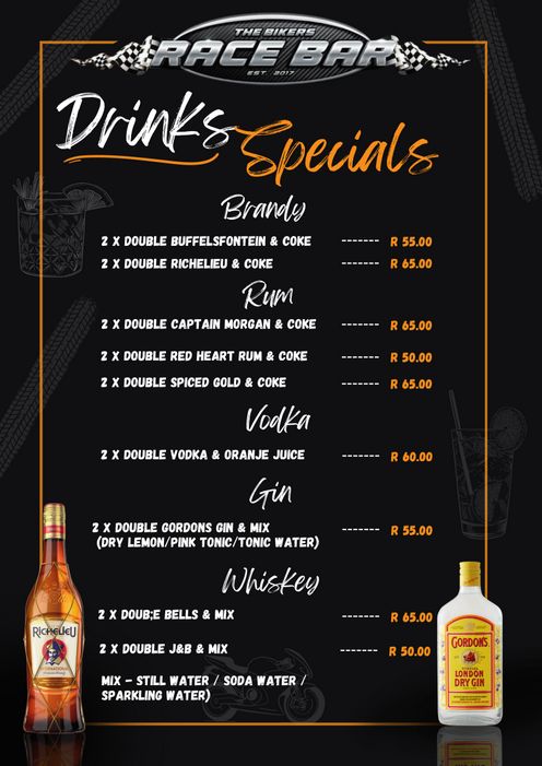 Drinks Menu Rossis Sportsbar