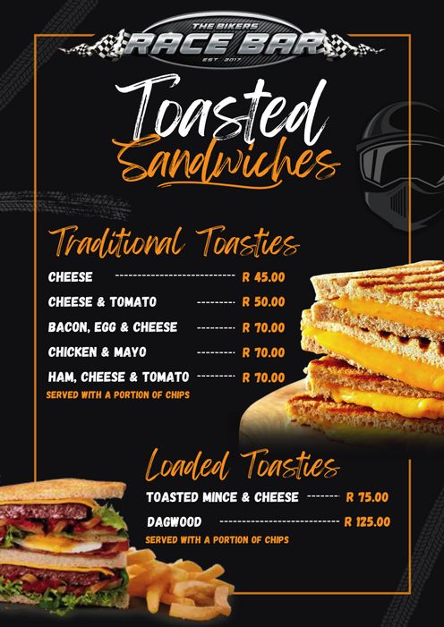 Toasted Sandwiches Menu Rossis Sportsbar