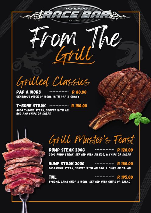 From the Grill Menu Rossis Sportsbar